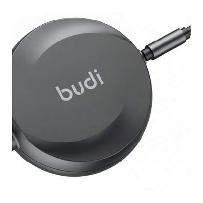 Budi 1M Retractable USB-C to USB-C Cable 65W PD Charge and Sync - close-up detail