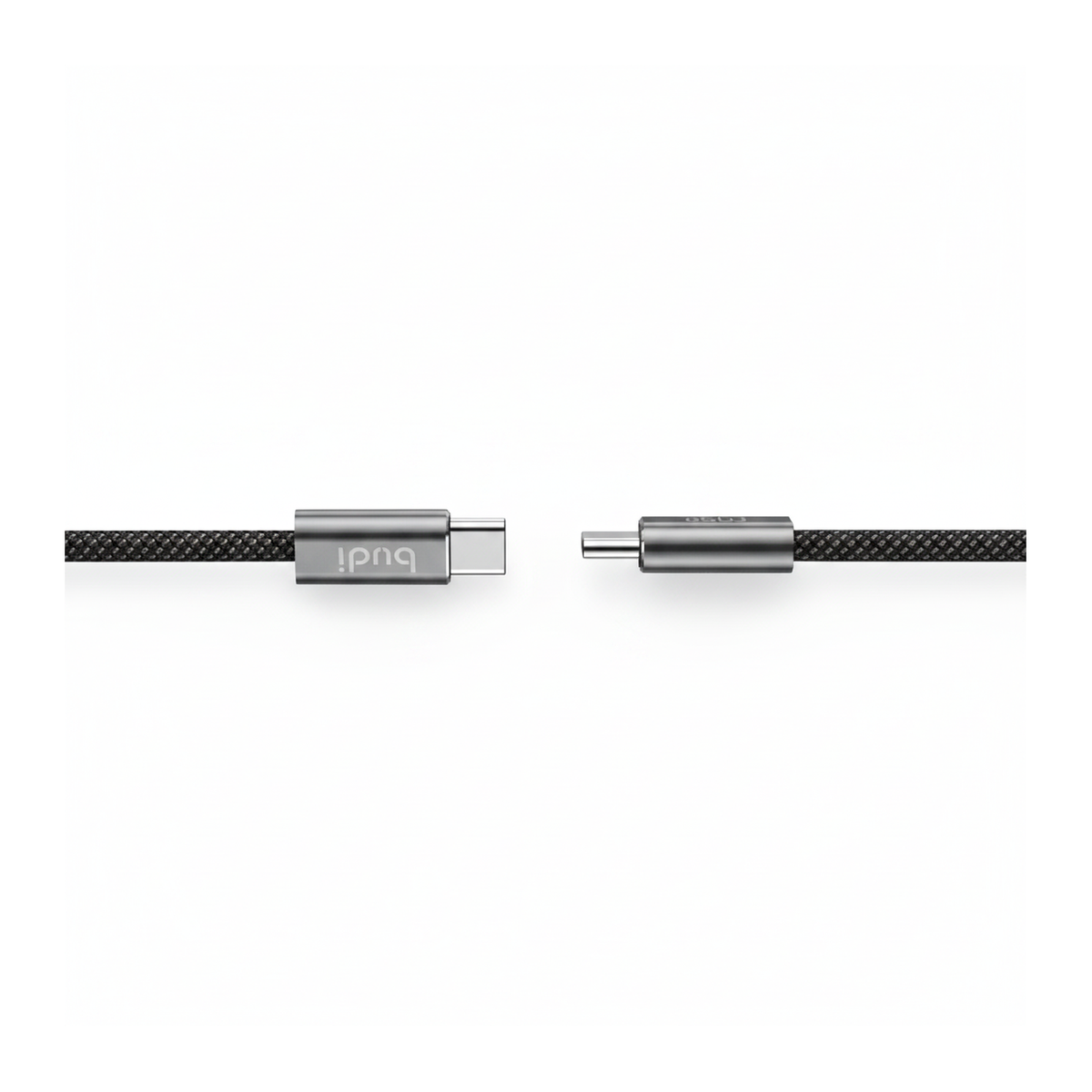 Budi 5M USB-C to USB-C Cable 65W PD Braided Long Charging Cable - side view