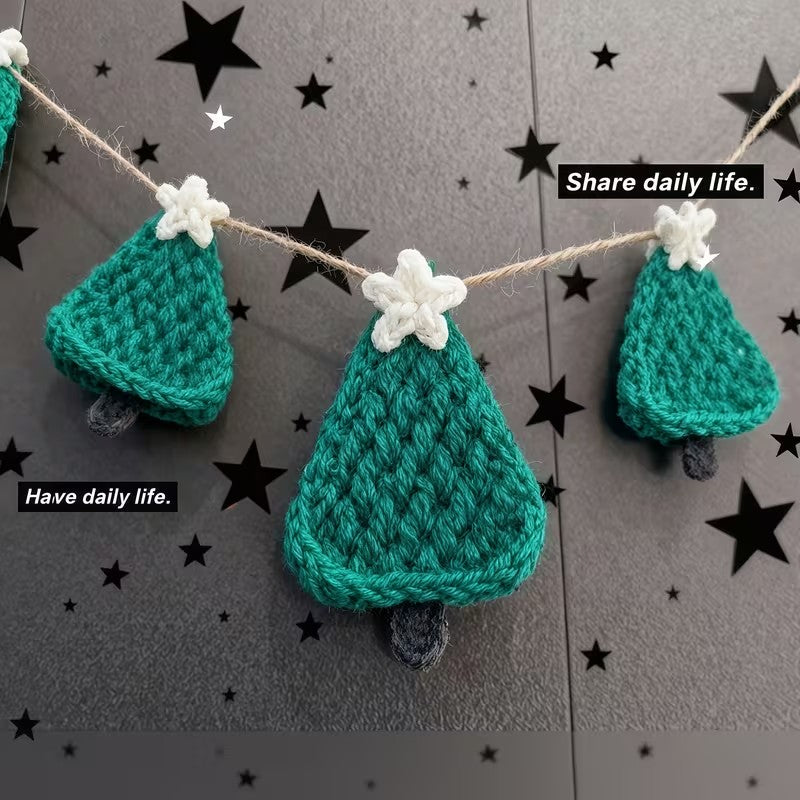 Christmas Tree Garland Banner Fireplace Wall Hanging Home Decoration Christmas FoneFunShop
