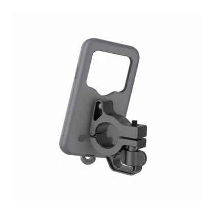 Budi Waterproof Motorbike and Bike Phone Holder IP65 Handlebar Mirror - rear view