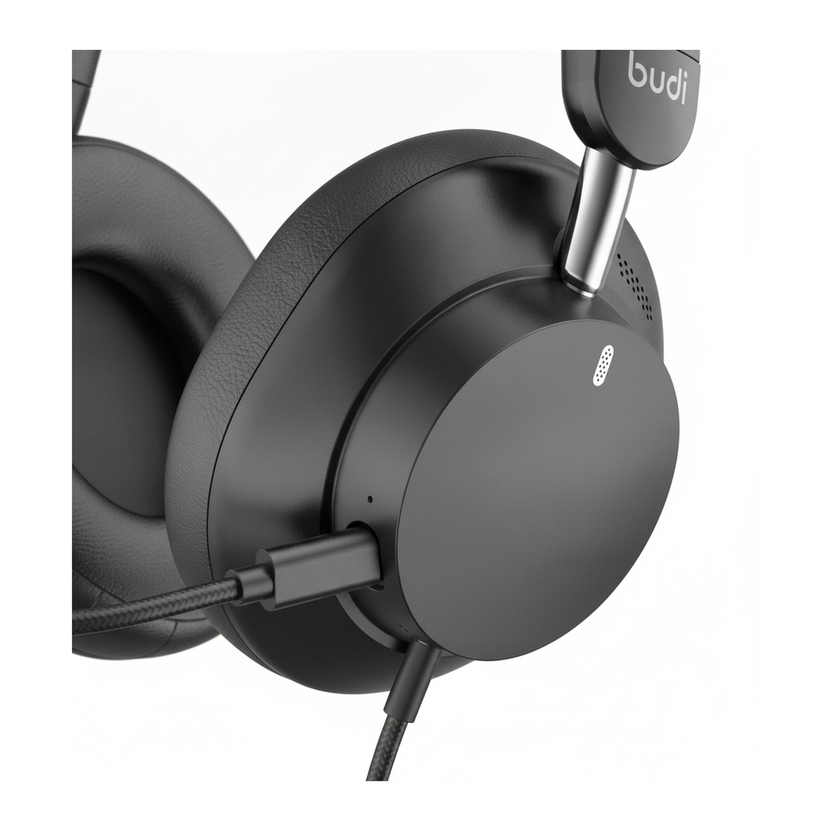 Budi Wireless Gaming Headset 2.4G Bluetooth Wired 40mm Drivers 33H - close-up detail