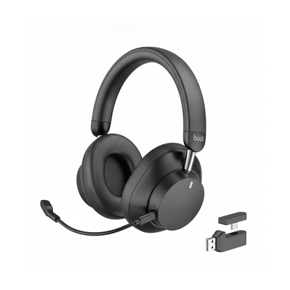 Budi Wireless Gaming Headset 2.4G Bluetooth Wired 40mm Drivers 33H - side view