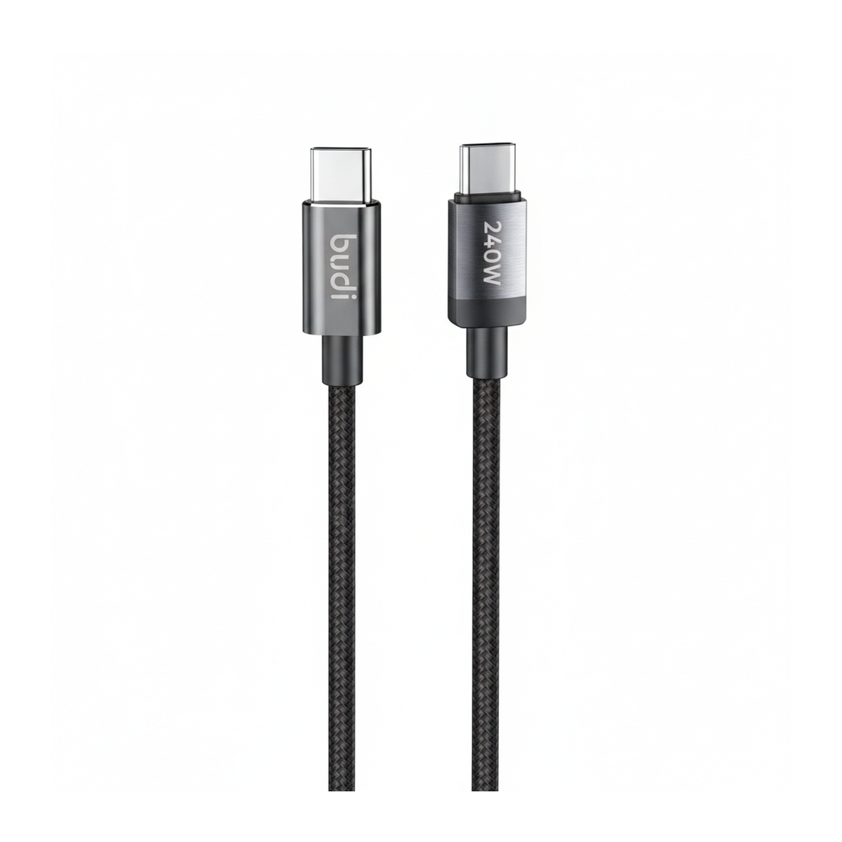 Budi 3M USB-C to USB-C Cable 240W PD Braided Fast Charging - front view