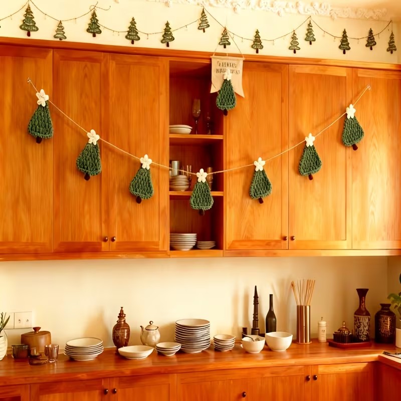 Christmas Tree Garland Banner Fireplace Wall Hanging Home Decoration Christmas FoneFunShop