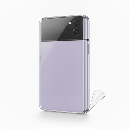 Clear hydrogel back film fitted on Samsung Galaxy Z Flip 4