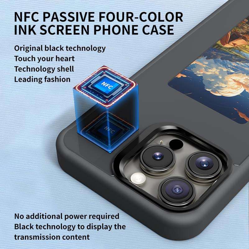 Case for iPhone 14 Pro Max With NFC E Ink Smart Display for Photos / Images Case Cover FoneFunShop
