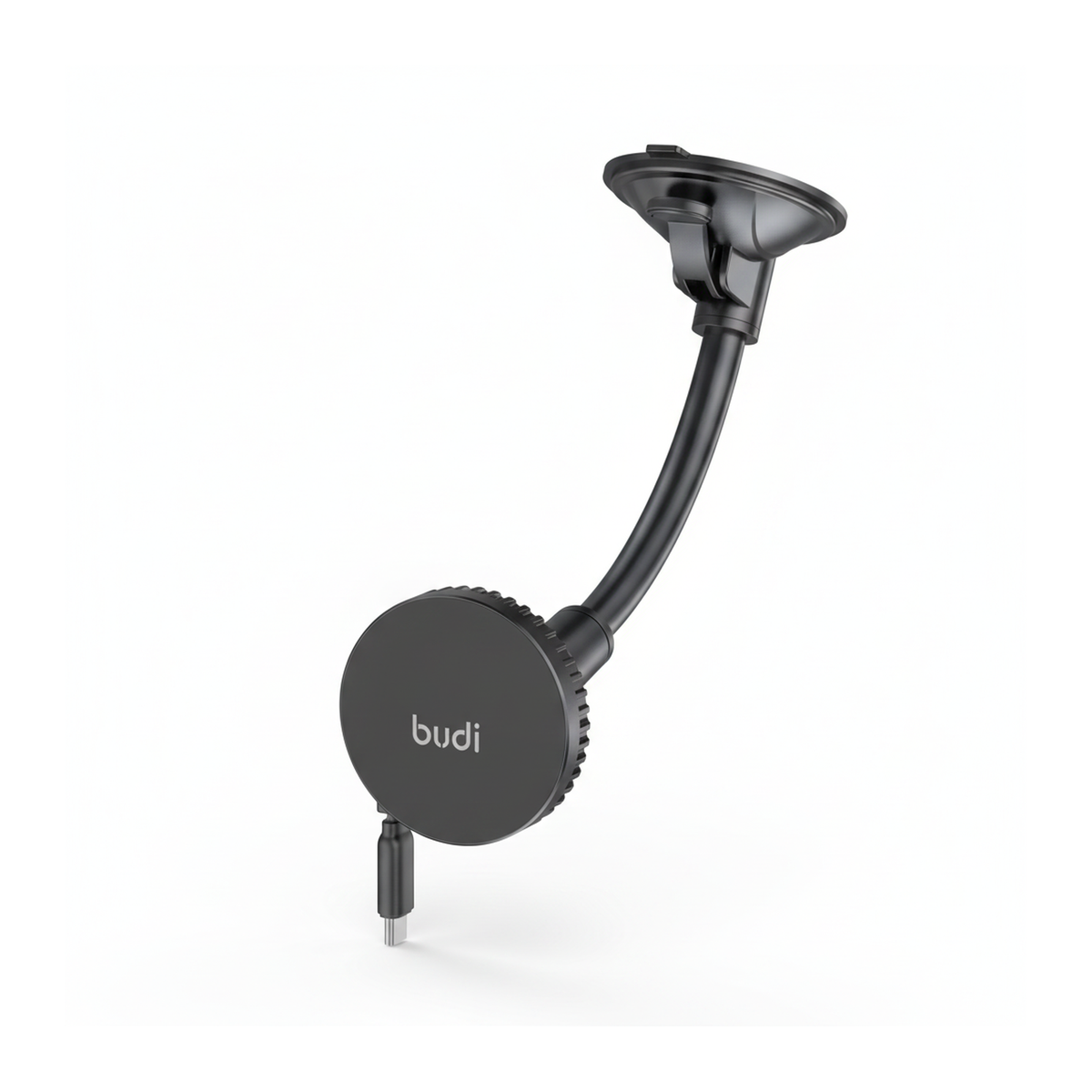 Budi Magnetic Wireless Car Charger Holder 15W Windscreen and Vent - angled left view