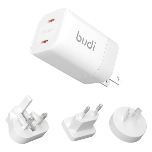 33W Dual Usb-C PD Gan Mini Global Travel Charger - Fast Charging Budi FoneFunShop