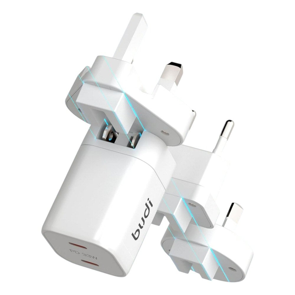 33W Dual Usb-C PD Gan Mini Global Travel Charger - Fast Charging Budi FoneFunShop
