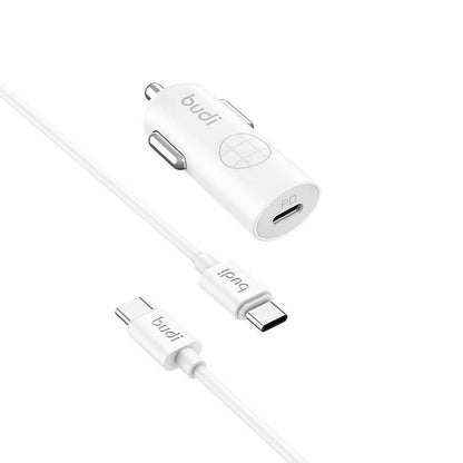 Budi Mini Fast Car Charger PD 33W with 1.2m USB-C to USB-C Cable Budi FoneFunShop