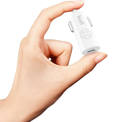 Budi Fast Car Charger PPS PD 33W USB C Compact Mini Size in White Budi FoneFunShop