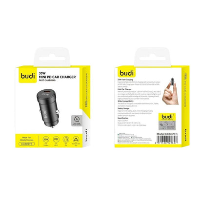 Budi Mini Car Charger PD 33W Fast Charger with USB-C Port Compact Design car FoneFunShop