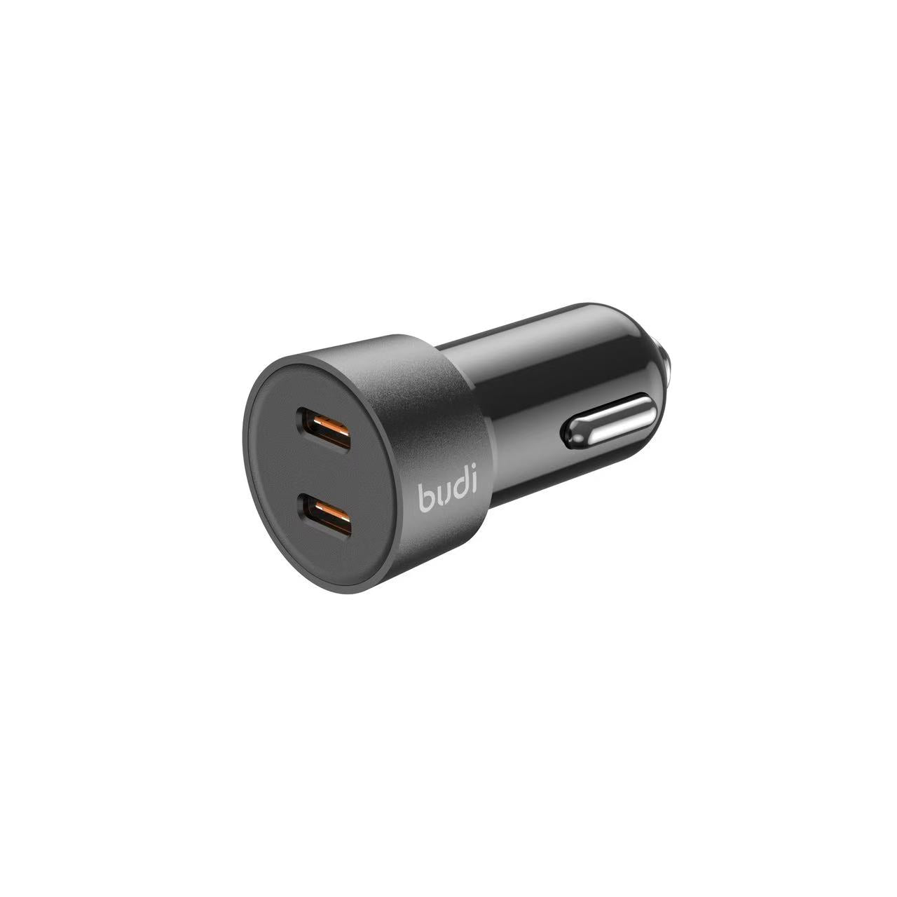 Budi Mini Car Charger PD 33W Fast Charger with 2 x USB-C Port and 1.2m USB-C Cable car FoneFunShop