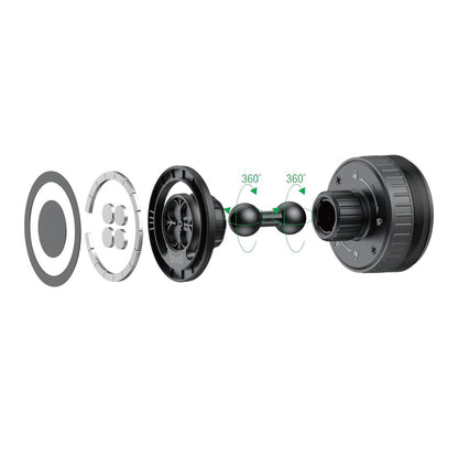 Budi 2 in 1 Magnetic Universal Car Mount Rotation Base Budi FoneFunShop