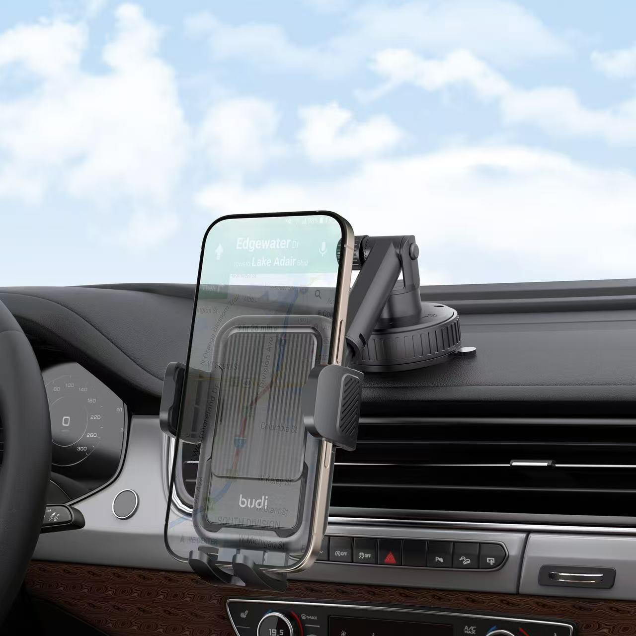 Budi Mechanical Clamping Universal Phone Holder - Easy Control 840 Degrees Triple Rotation Budi FoneFunShop