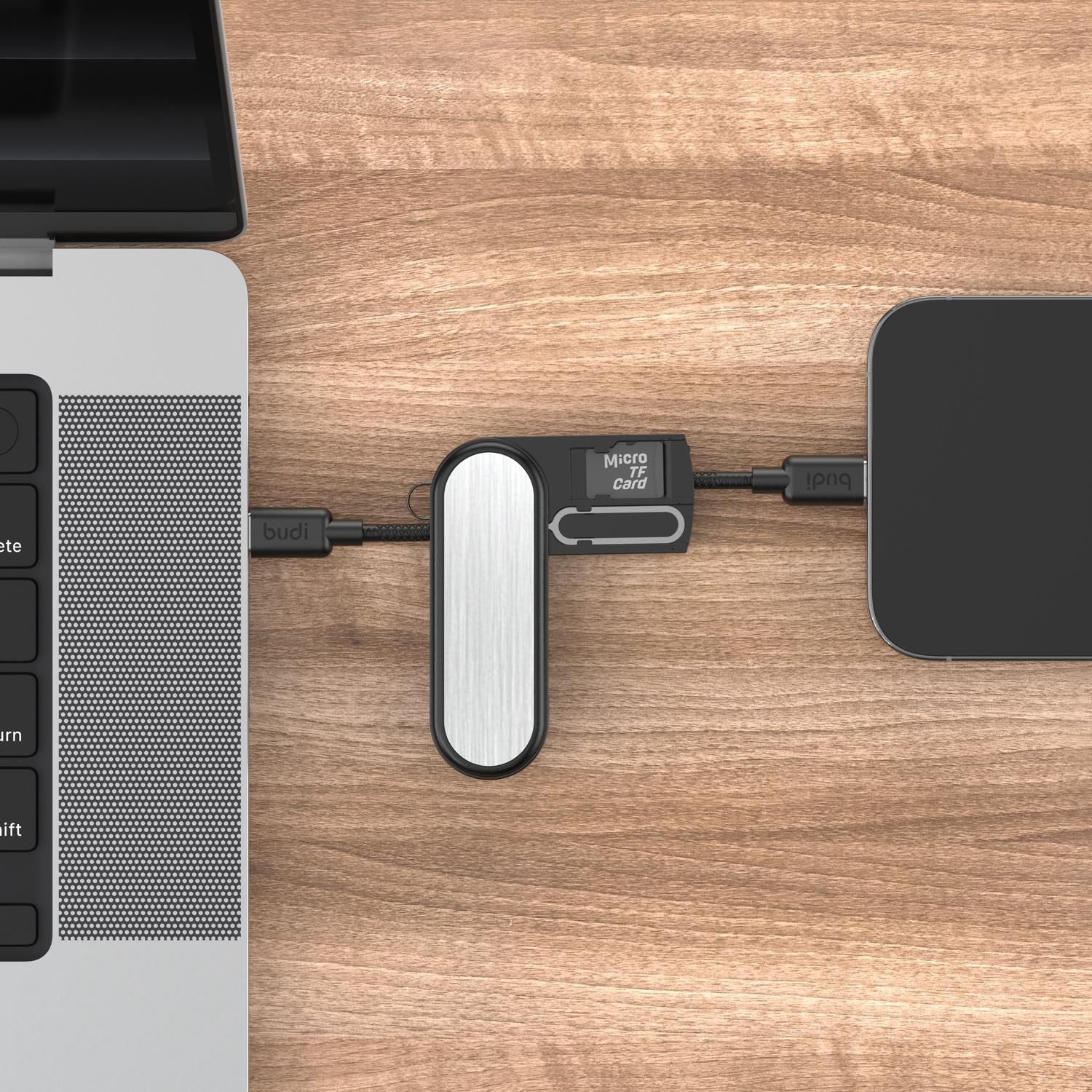 Budi Type-C to 8 Pin Charge / Sync Cable Portable Keychain 27W Cable FoneFunShop