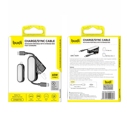 Budi Type-C to Type-C Charge / Sync Cable Portable Keychain 65W Cable FoneFunShop