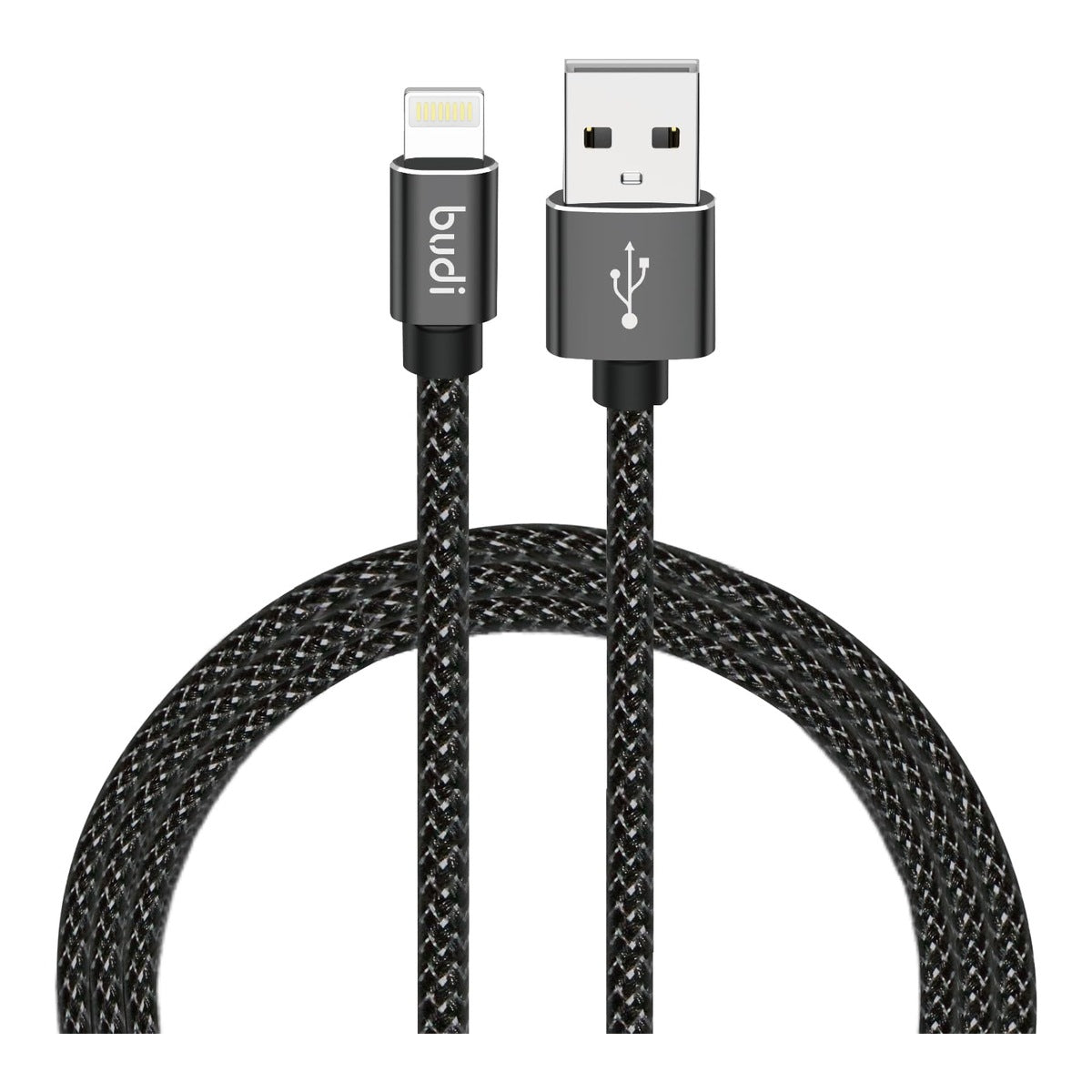Budi USB-A To 8Pin Cable For iPhone 3M Black Cable Budi