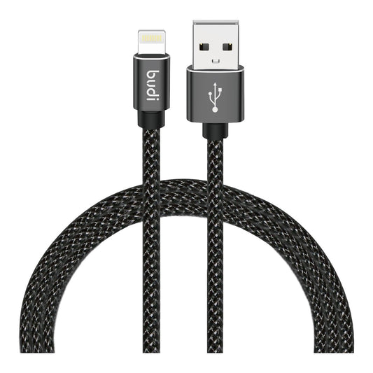 Budi USB-A To 8Pin Cable For iPhone 3M Black Cable FoneFunShop