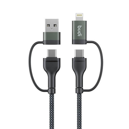 Budi 4in1 USB-C 8Pin USB-A PD65W/PD27W Aluminium Shell Fast Charging Cable Cable FoneFunShop