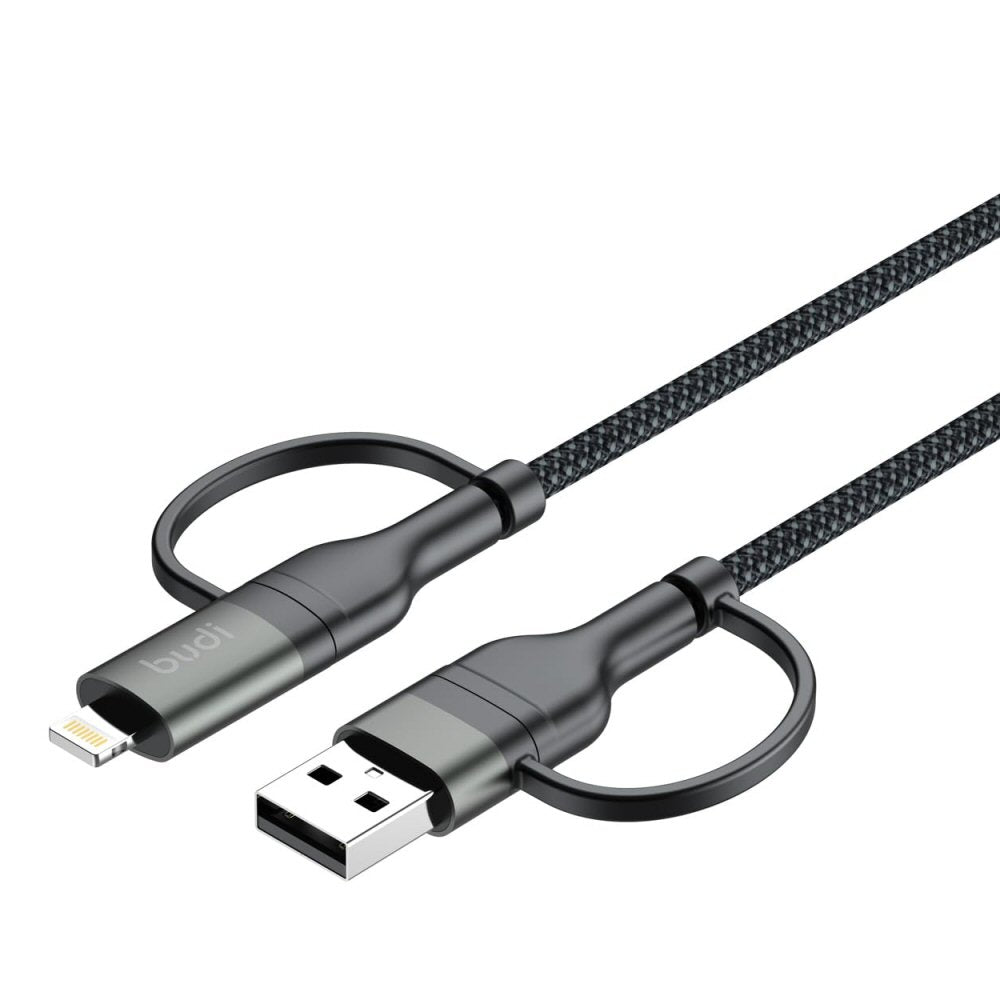 Budi 4in1 USB-C 8Pin USB-A PD65W/PD27W Aluminium Shell Fast Charging Cable Cable FoneFunShop
