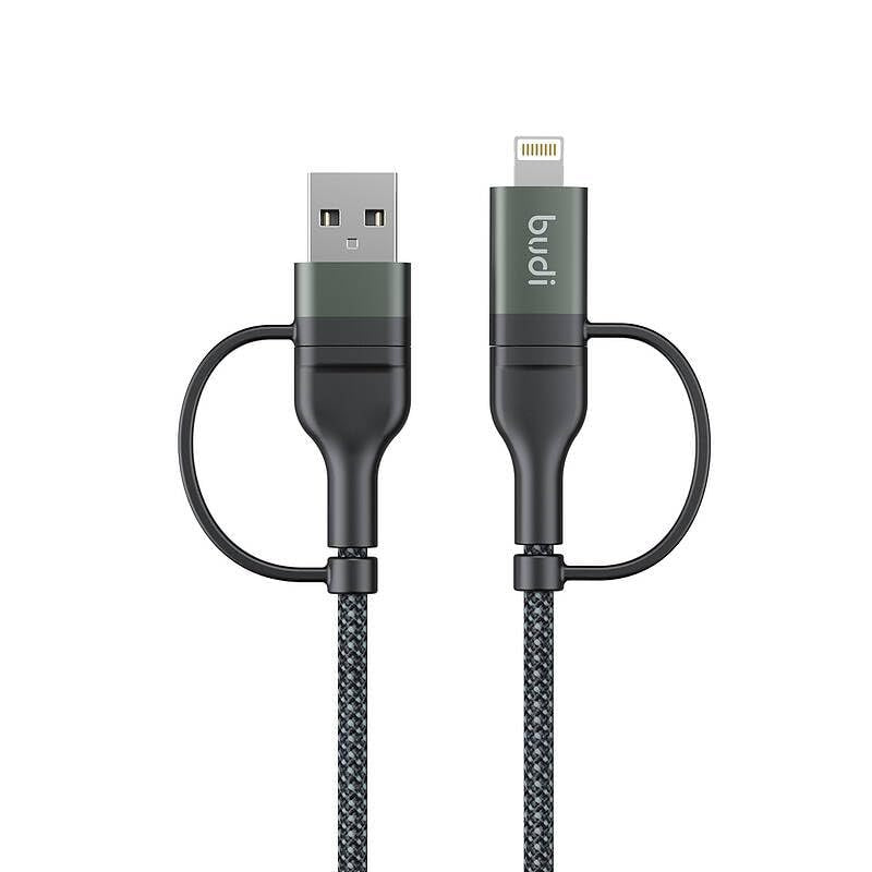 Budi 4in1 USB-C 8Pin USB-A PD65W/PD27W Aluminium Shell Fast Charging Cable Cable FoneFunShop