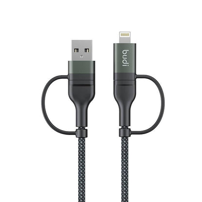 Budi 4in1 USB-C 8Pin USB-A PD65W/PD27W Aluminium Shell Fast Charging Cable Cable FoneFunShop