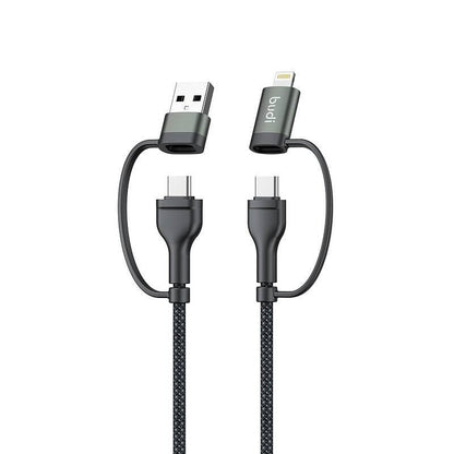 Budi 4in1 USB-C 8Pin USB-A PD65W/PD27W Aluminium Shell Fast Charging Cable Cable FoneFunShop