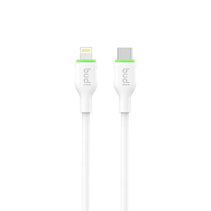 Budi 2.1M PD27W Cable White USB-C To 8Pin Cable FoneFunShop