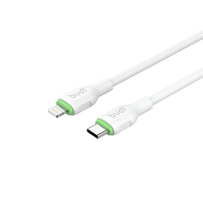 Budi 2.1M PD27W Cable White USB-C To 8Pin Cable FoneFunShop