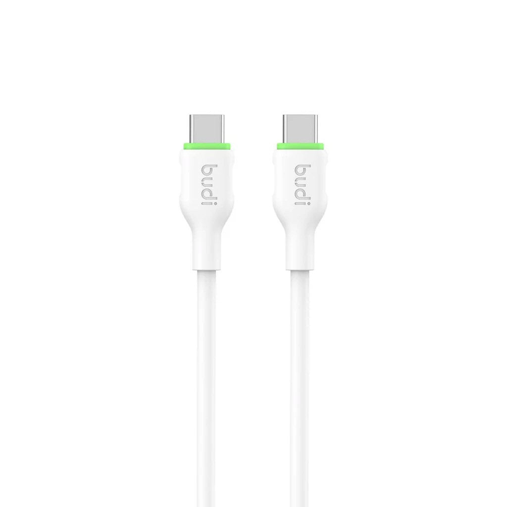 Budi 1.2M PD65W Cable White USB-C To USB-C Cable FoneFunShop