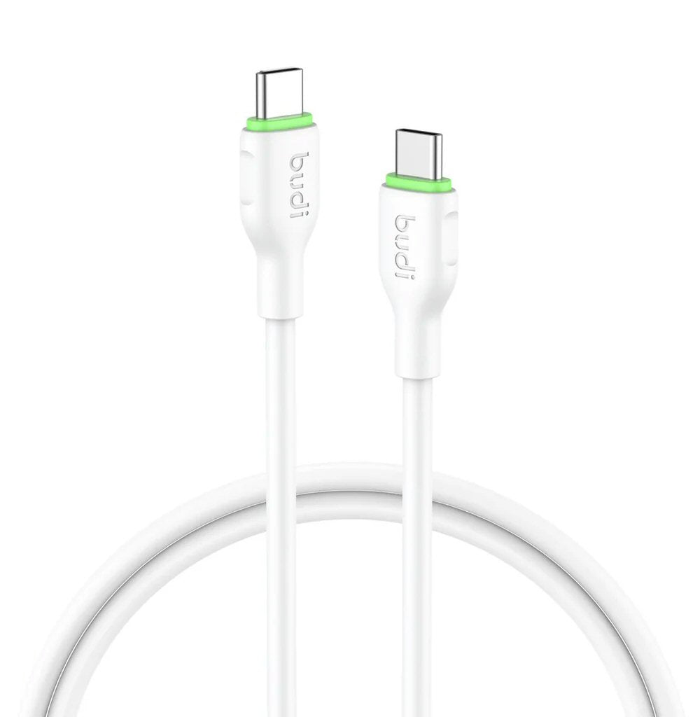 Budi 1.2M PD65W Cable White USB-C To USB-C Cable FoneFunShop