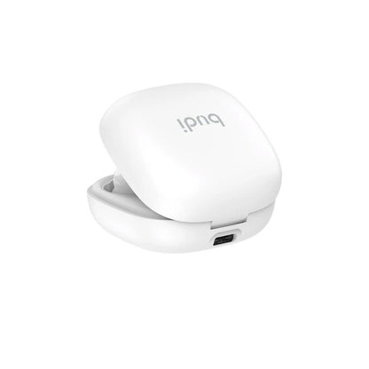 Budi Wireless Stereo Earphone With TWS Noise Cancelling in White Earphones FoneFunShop
