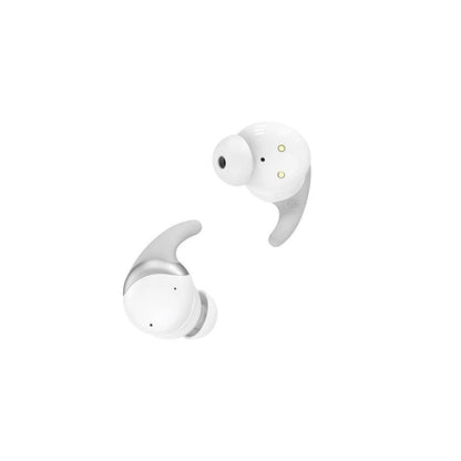 Budi Wireless Stereo Earphone With TWS Noise Cancelling in White Earphones FoneFunShop