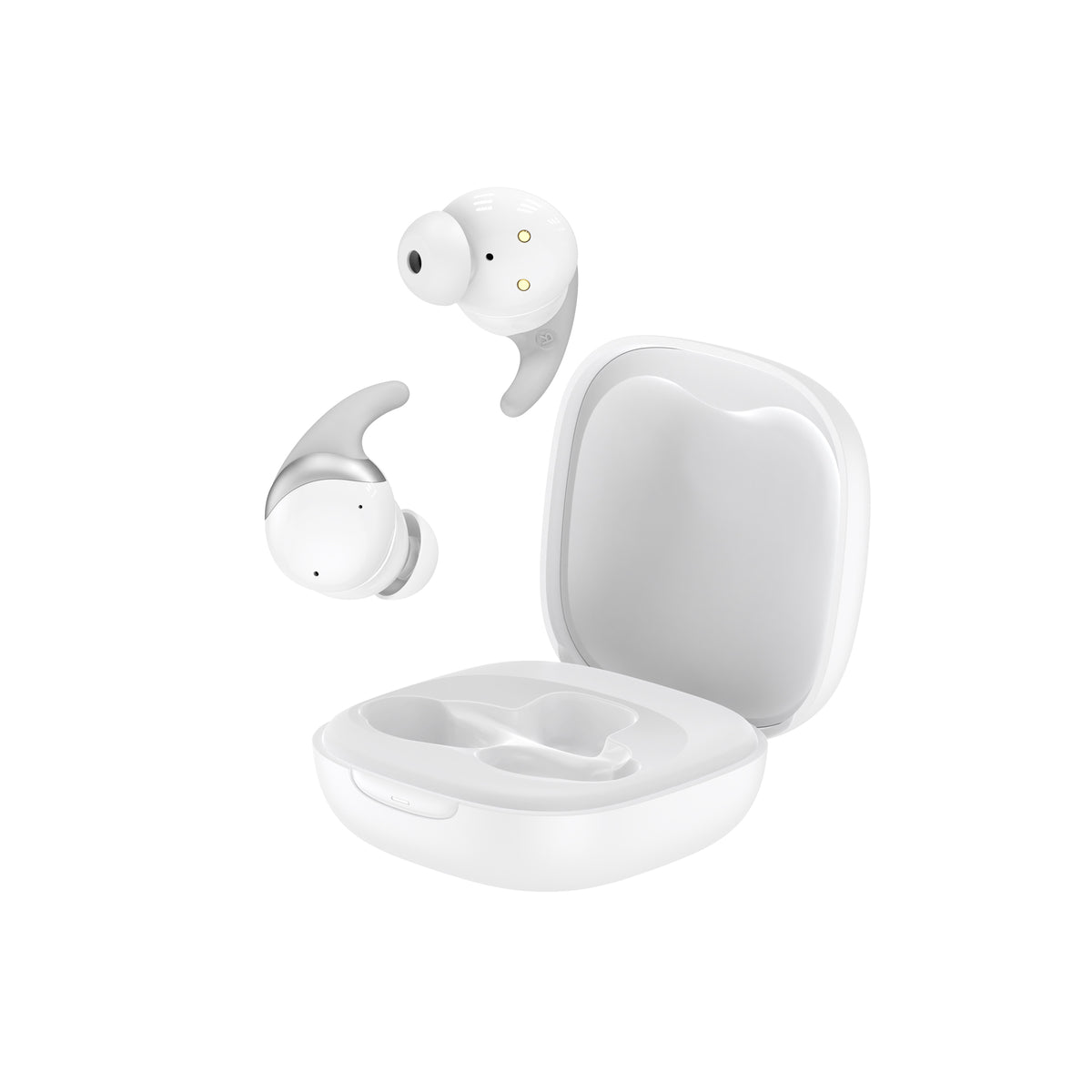 Budi Wireless Stereo Earphone With TWS Noise Cancelling in White Earphones FoneFunShop