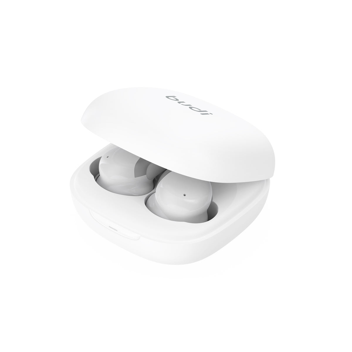 Budi Wireless Stereo Earphone With TWS Noise Cancelling in White Earphones FoneFunShop