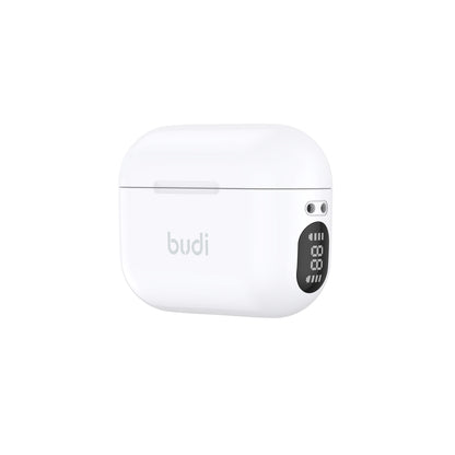 Budi TWS True Wireless Earphone Powerful Base in White Earphones FoneFunShop