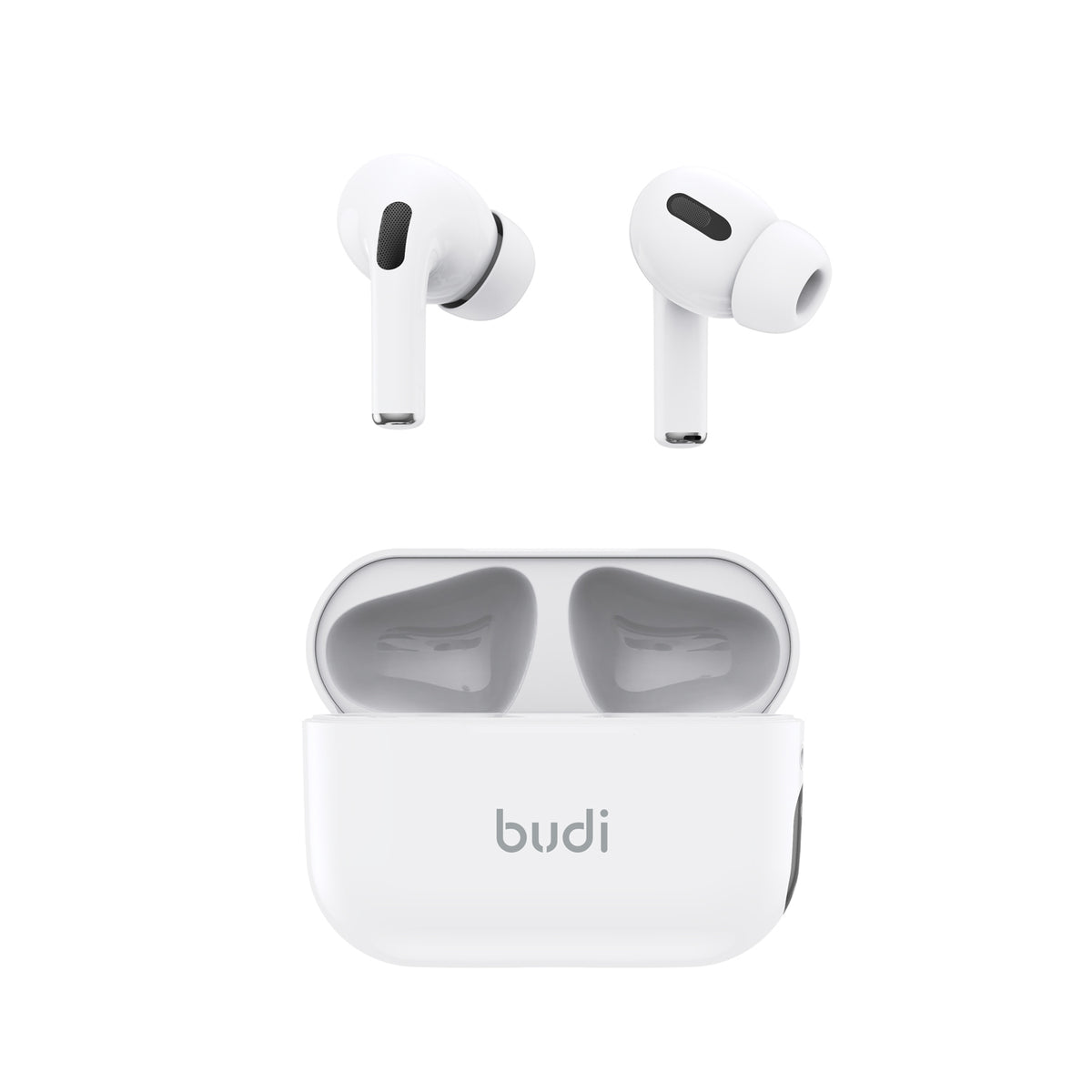 Budi TWS True Wireless Earphone Powerful Base in White Earphones FoneFunShop