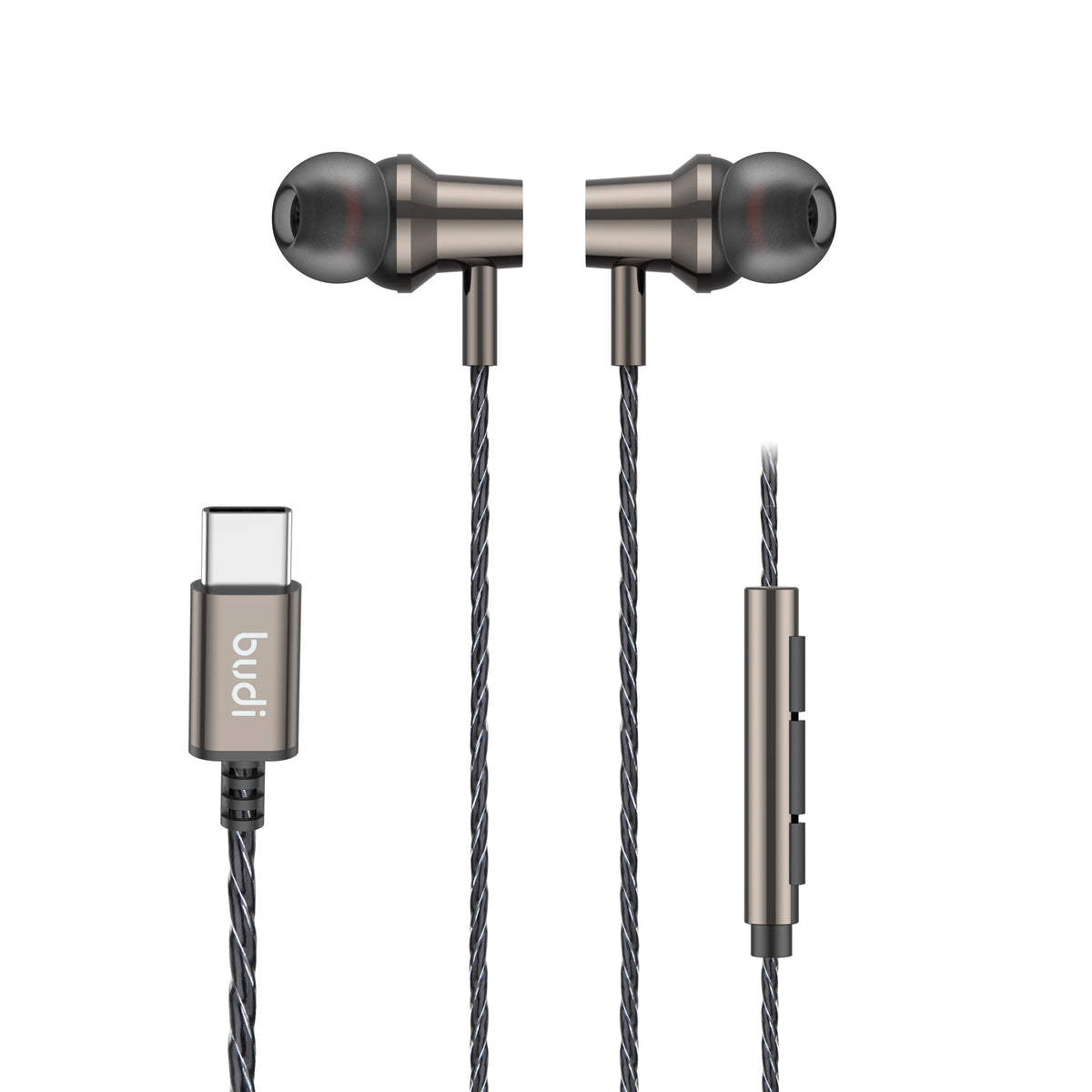 Budi EP79TB USB-C Metal Earphones True Sound with Mic 1.2M Earphones FoneFunShop