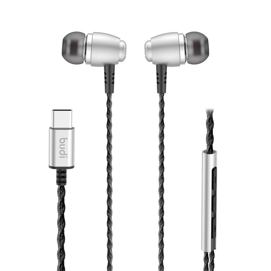 Budi EP80TB USB-C Metal Earphones True Sound with Mic 1.2M Earphones FoneFunShop