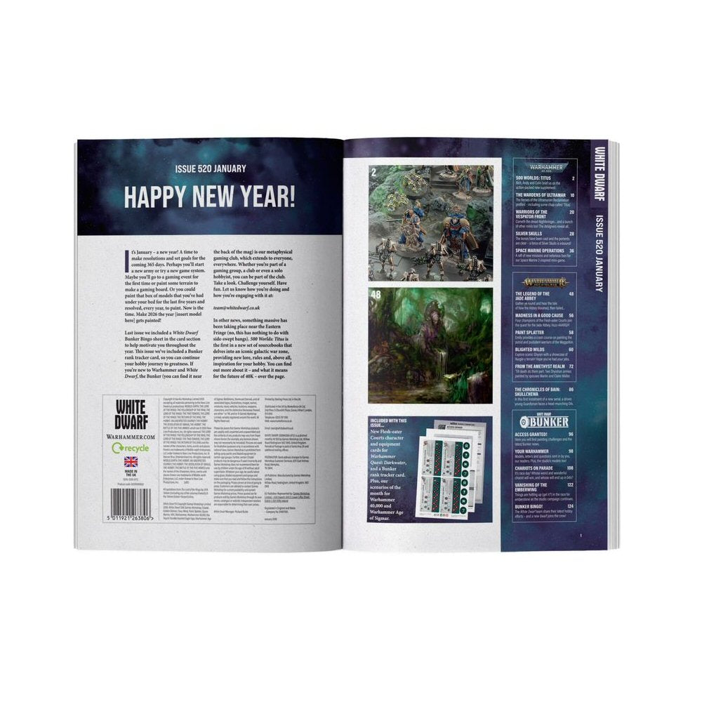Warhammer White Dwarf Magazine 520 Jan-26 English (WD01-60) Games Workshop FoneFunShop