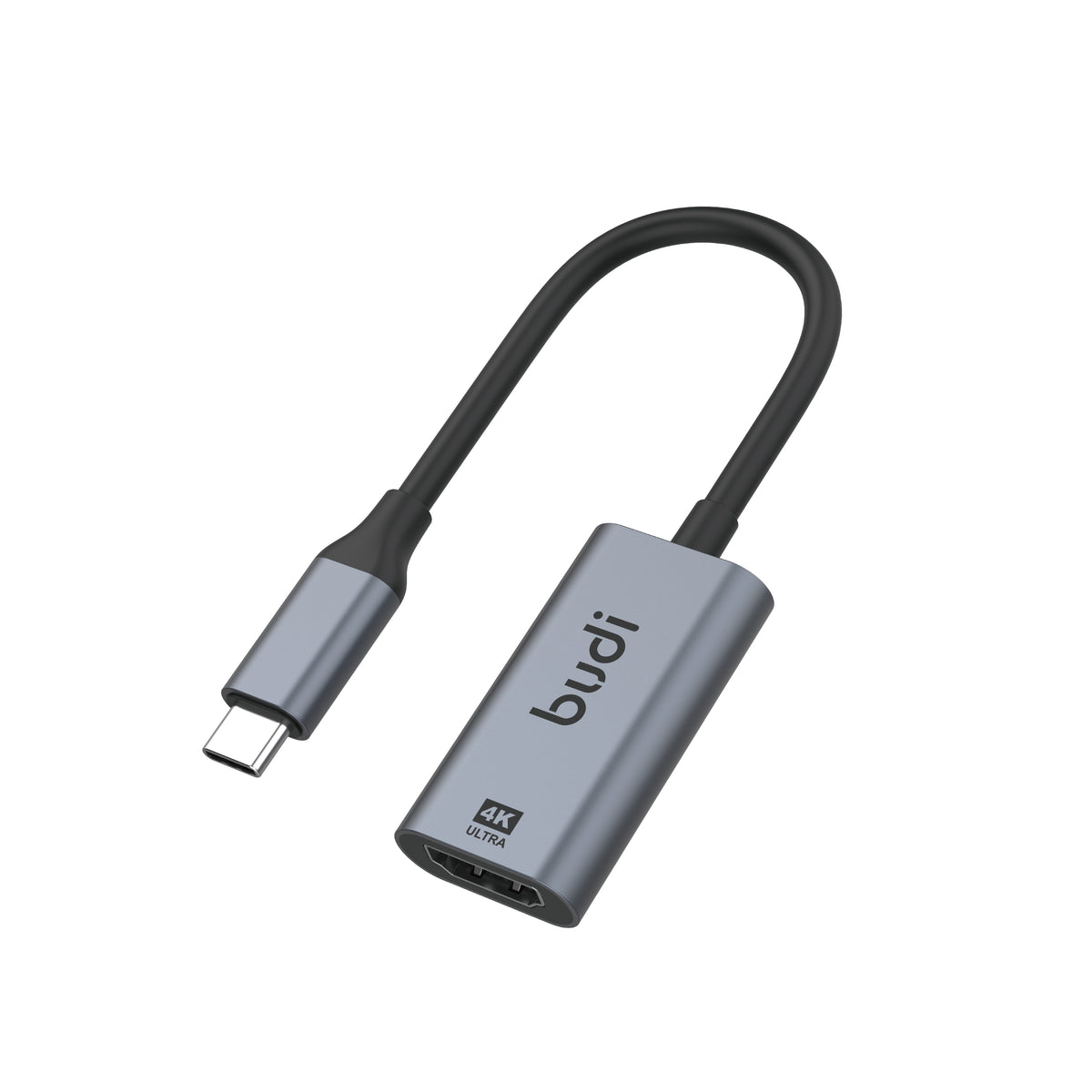 Budi USB-C to HDMI Adapter 4K 30Hz Aluminium Plug and Play Grey Adapter FoneFunShop