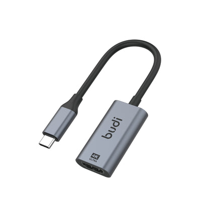 Budi USB-C to HDMI Adapter 4K 30Hz Aluminium Plug and Play Grey Adapter FoneFunShop