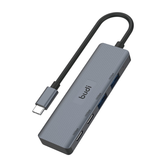 Budi 4-Port USB 3 Gen 2 10Gbps USB-C Hub 2 x USB-A 2 x USB-C USB Hub FoneFunShop