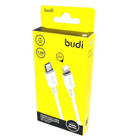 Budi USB-C To 8Pin Cable For iPhone 1M White Cable FoneFunShop