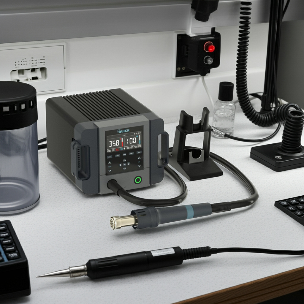 Quick 861 Pro Rework Station Digital Intelligent Hot Air 1000W SMD De Soldering Solder FoneFunShop
