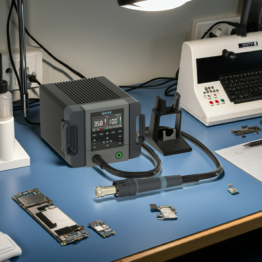 Quick 861 Pro Rework Station Digital Intelligent Hot Air 1000W SMD De Soldering Solder FoneFunShop