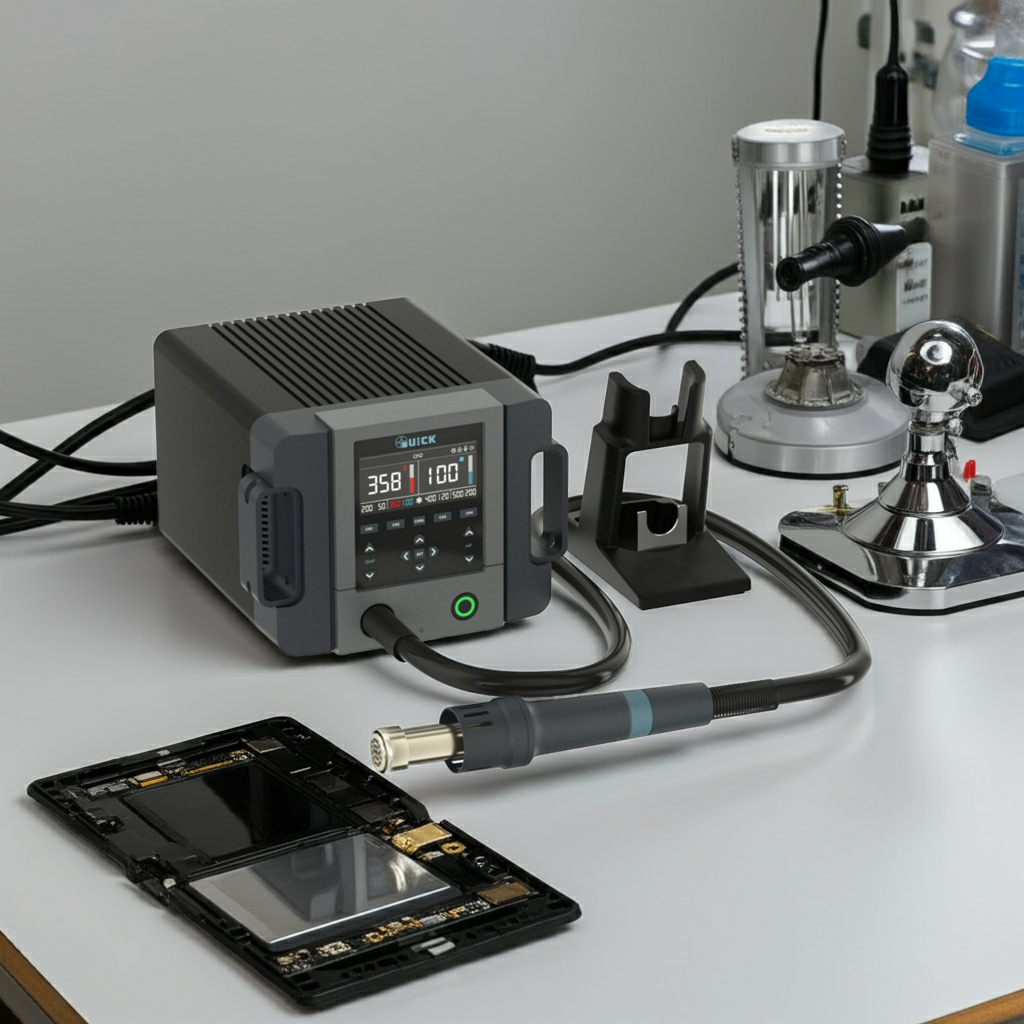 Quick 861 Pro Rework Station Digital Intelligent Hot Air 1000W SMD De Soldering Solder FoneFunShop