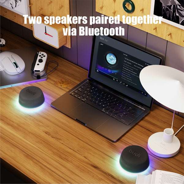 Budi Wireless Magnetic Stereo Speaker LED 8w 600mAH Budi FoneFunShop