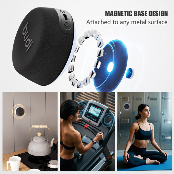 Budi Wireless Magnetic Stereo Speaker LED 8w 600mAH Budi FoneFunShop